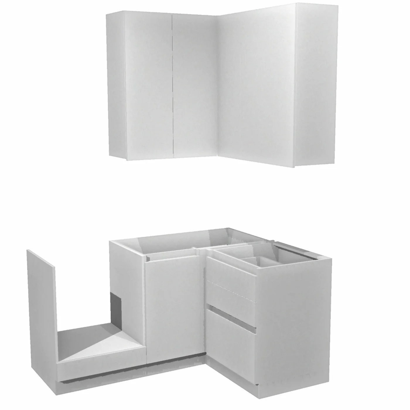 Гарнитур кухонный Natural Home Clean "Бостон", угловой, 160 см x 120 см x 51,2 см, цвет Белый
